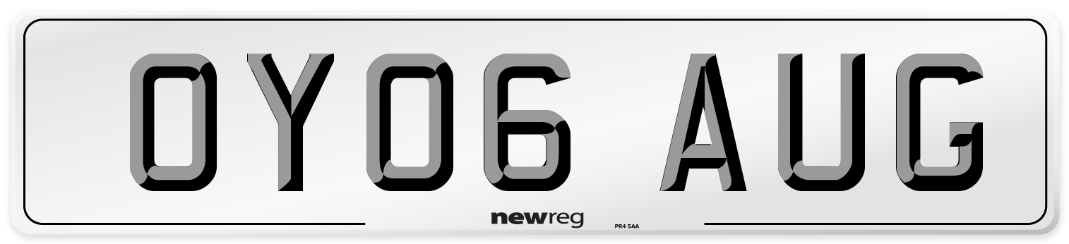 OY06 AUG Number Plate from New Reg
